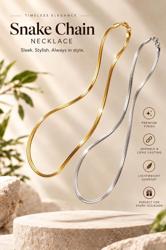 RINOBI Snake Chain Necklace Gold and Silver